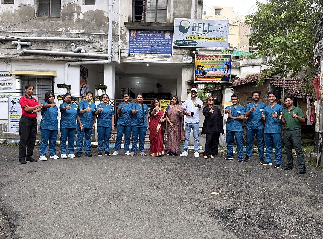 The BFLL team outside the Naktala clinic, Kolkata